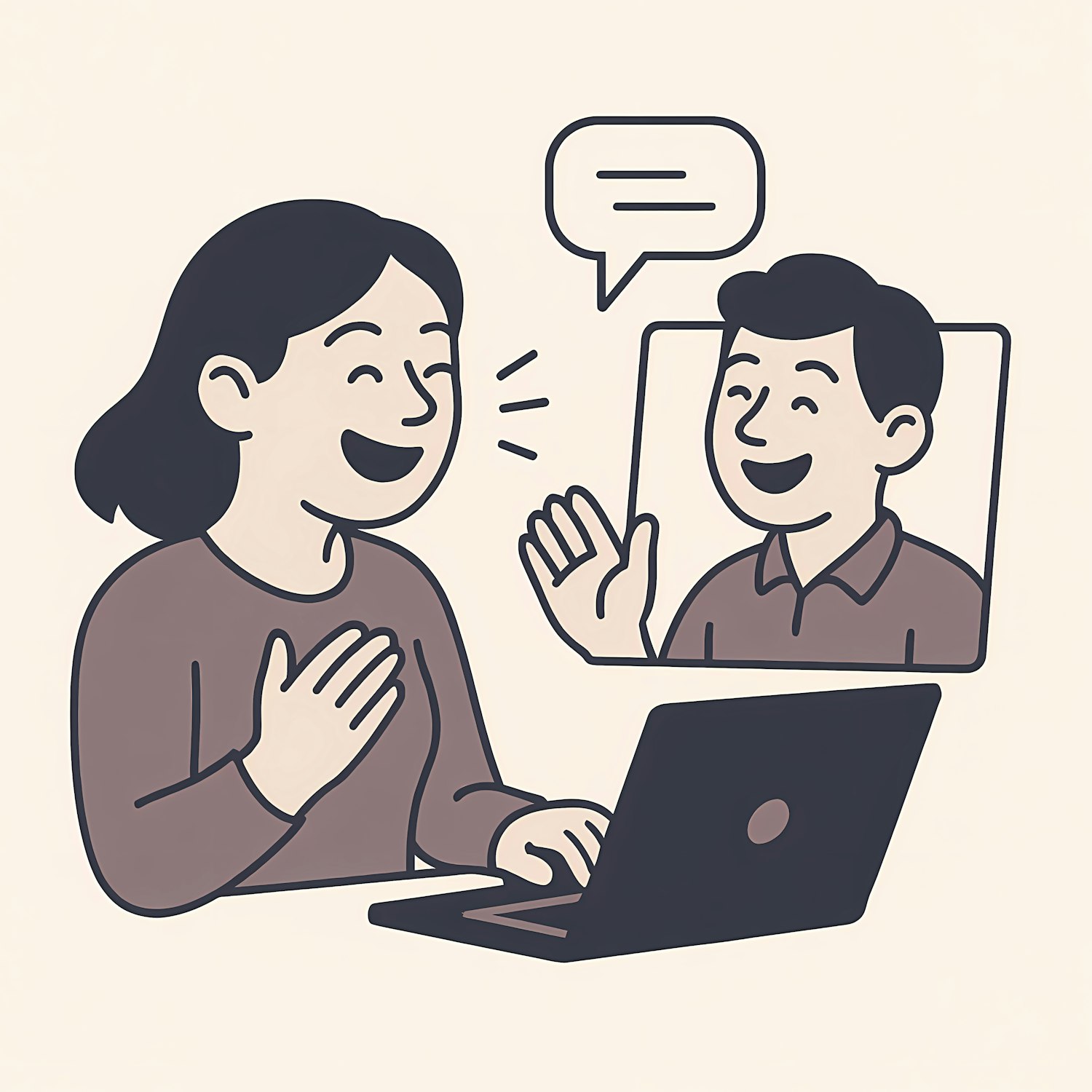 A scene illustrating professionals actively participating in online networking through virtual meetings and discussions, crucial for building career connections in remote IT support.