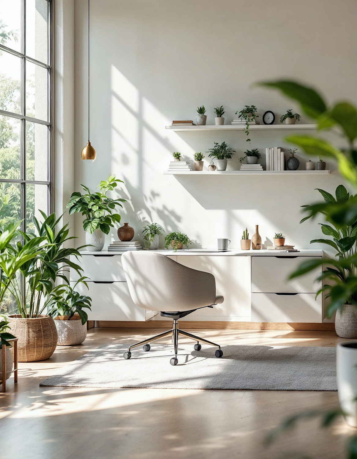 A clean and organized home office setup, illustrating the ideal environment for a productive Amazon work-from-home customer service agent.