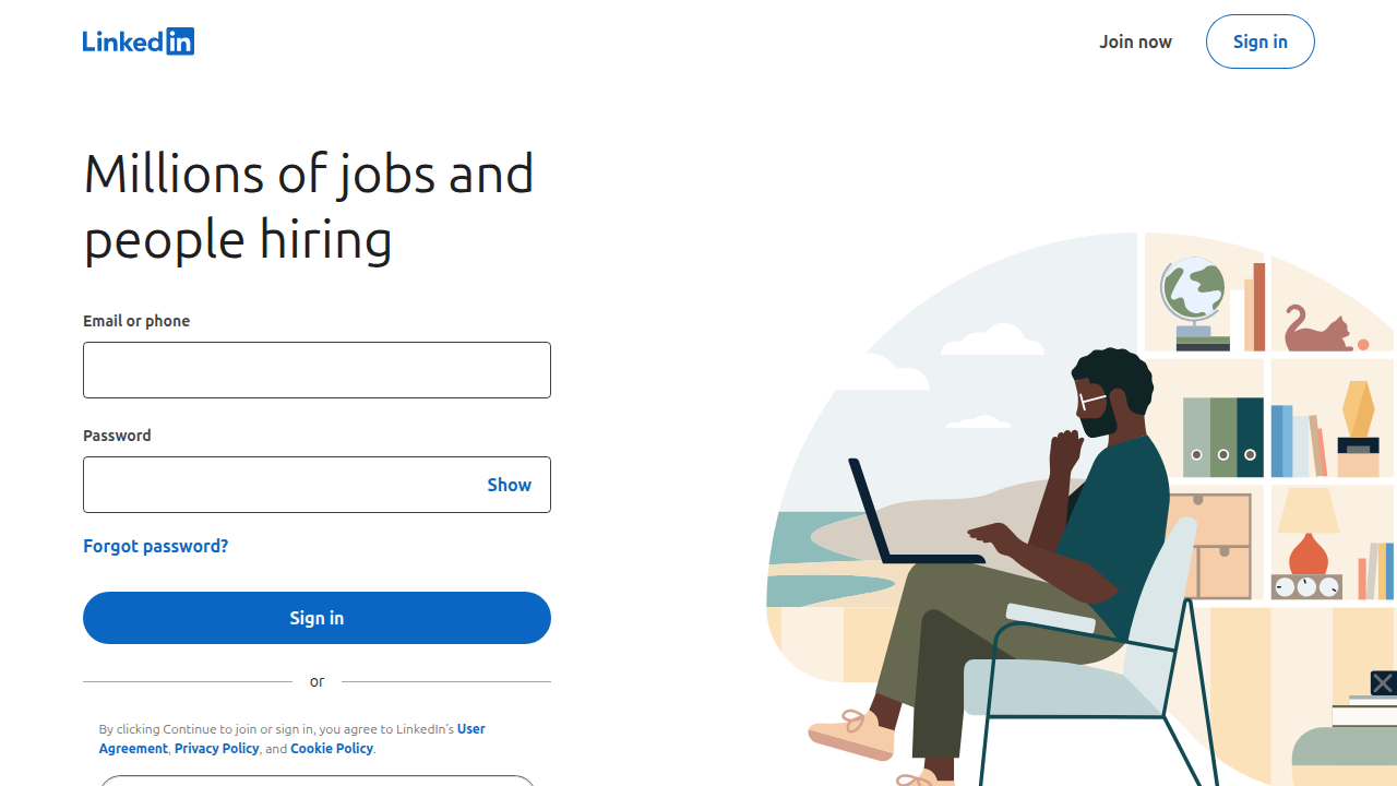 Screenshot of the LinkedIn job search page, a major platform for finding legitimate remote work opportunities.