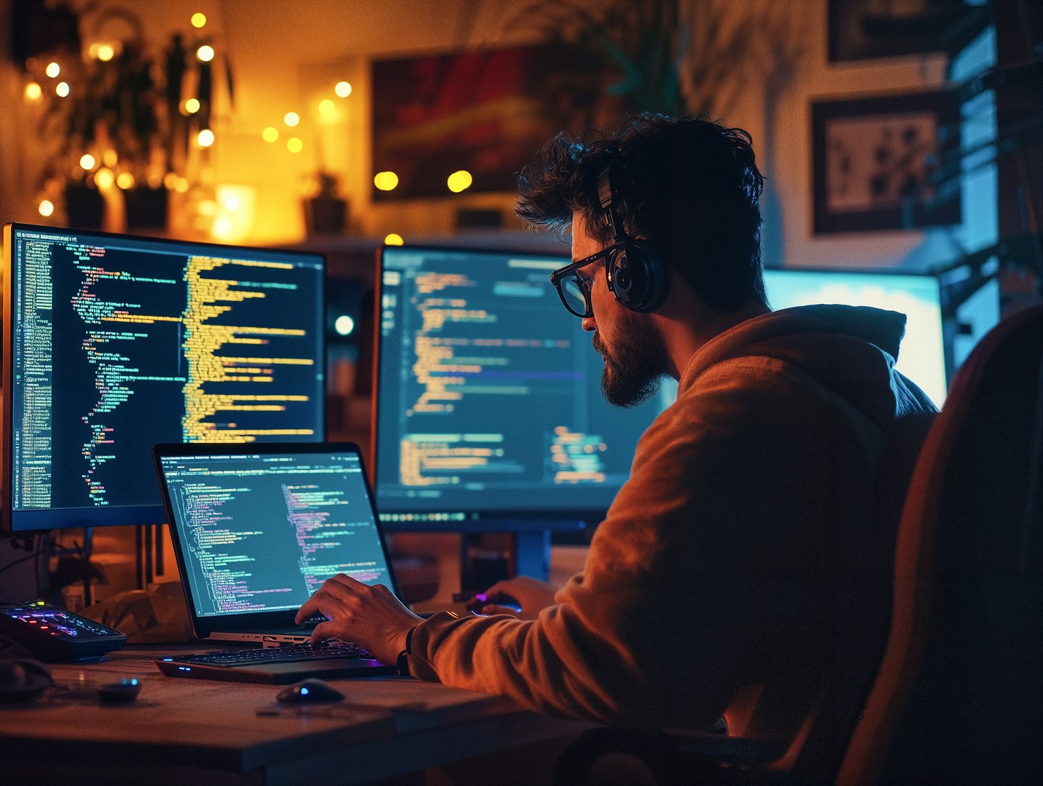 A motivated teenager works on a laptop from a comfortable home office setup, symbolizing the flexibility of remote sales.