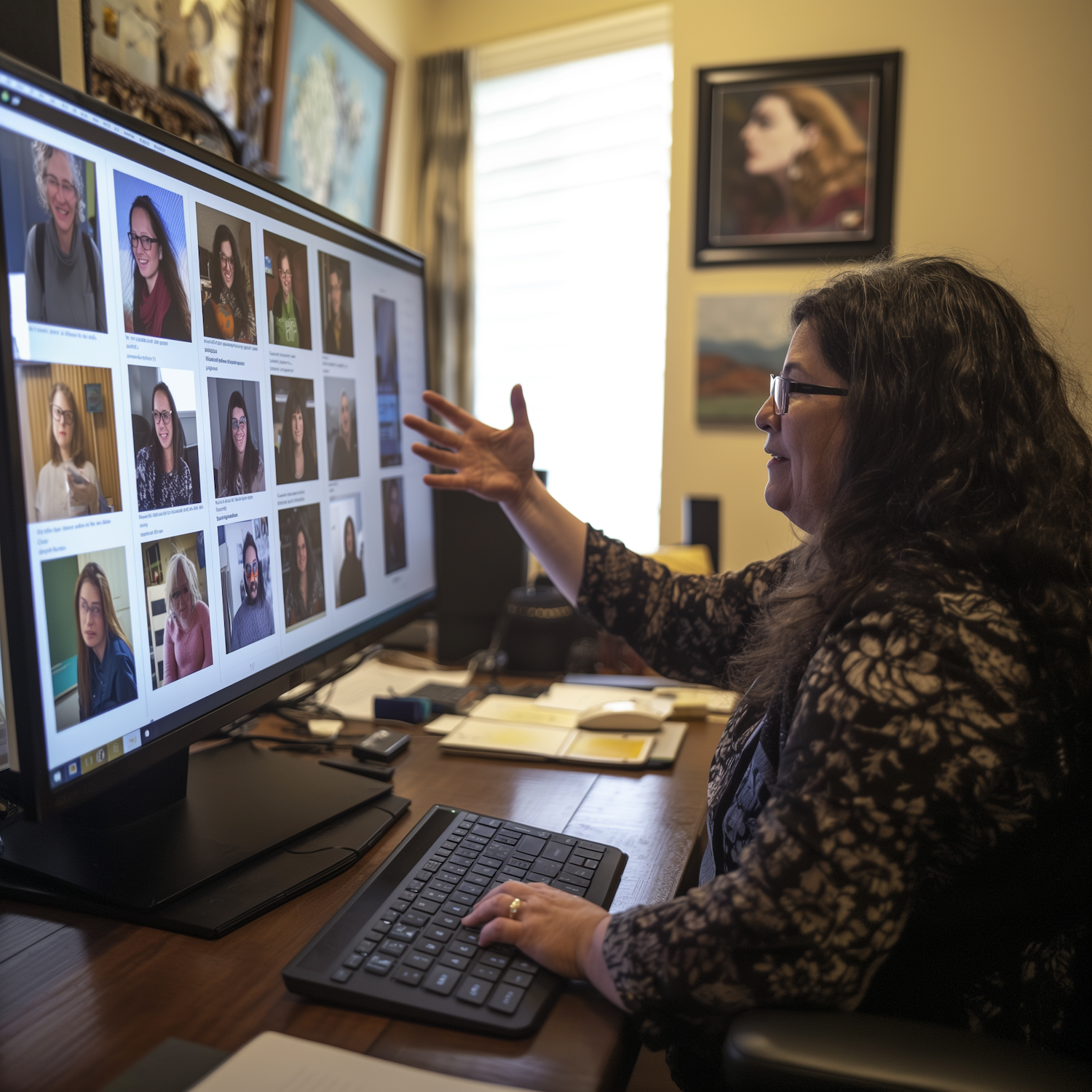 A professional woman engages in virtual networking, showcasing the importance of online connections in remote sales roles like an SDR.